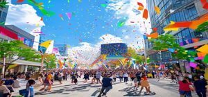 ９１网社区广场用户突破500万里程碑庆典活动现场热闹氛围